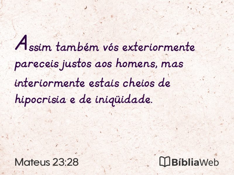 Mateus 23:28 em imagem para compartilhar