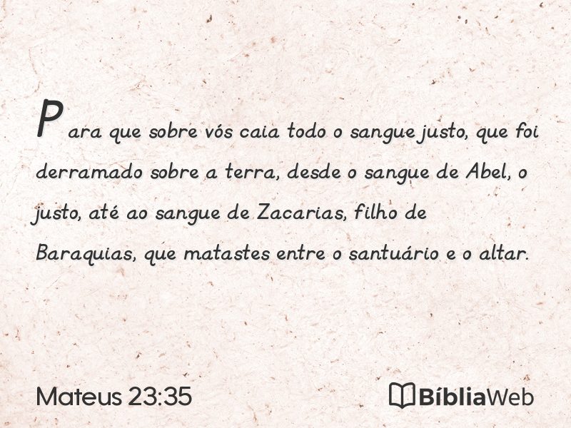 Mateus 23:35 em imagem para compartilhar