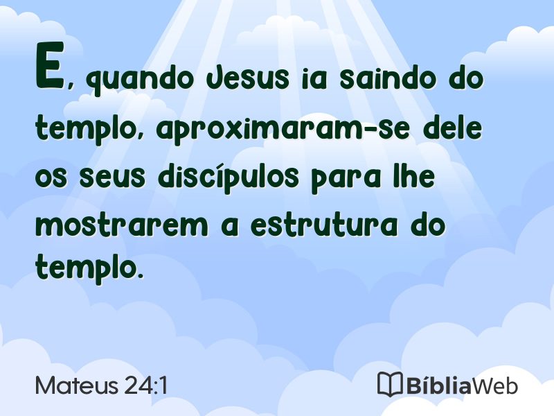 Mateus 24:1 em imagem para compartilhar