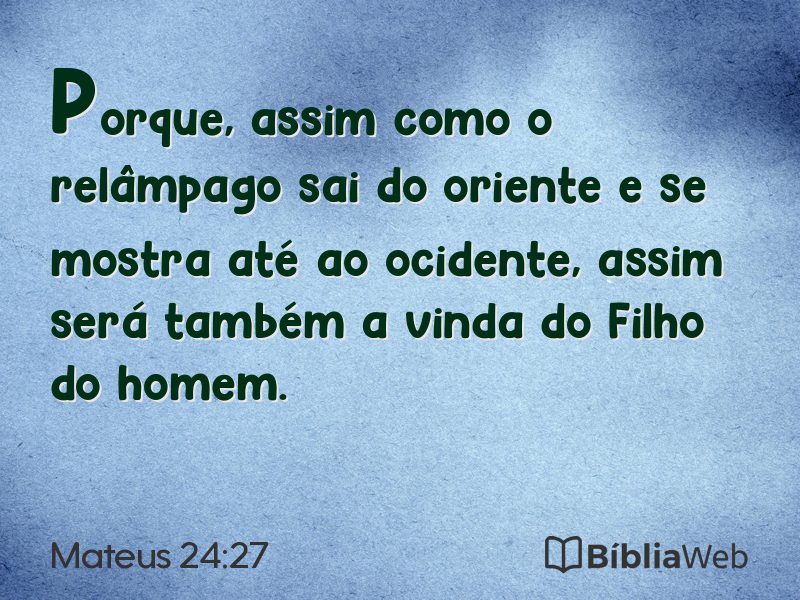 Mateus 24:27 em imagem para compartilhar
