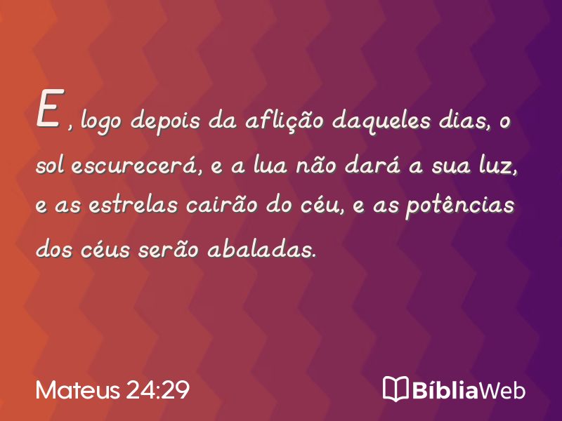 Mateus 24:29 em imagem para compartilhar