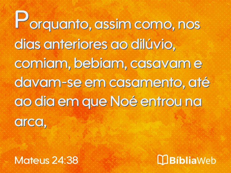 Mateus 24:38 em imagem para compartilhar