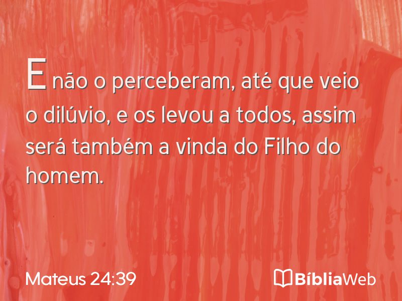 Mateus 24:39 em imagem para compartilhar