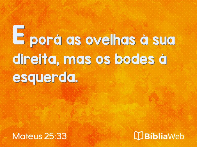 Mateus 25:33 em imagem para compartilhar