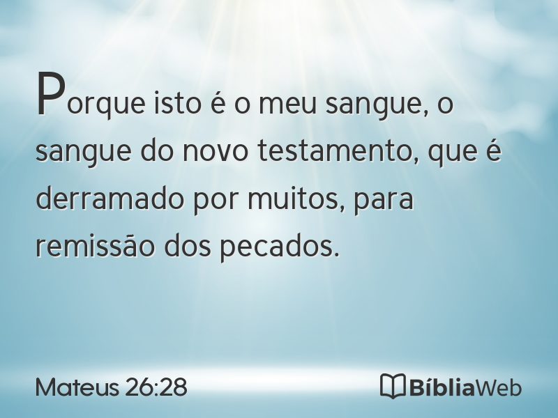 Mateus 26:28 em imagem para compartilhar
