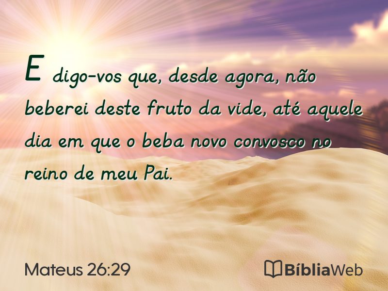Mateus 26:29 em imagem para compartilhar