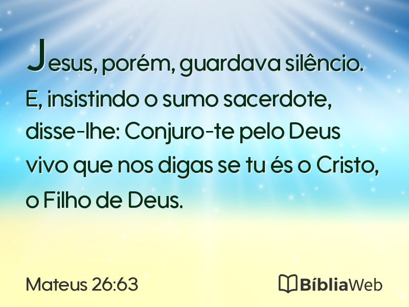 Mateus 26:63 em imagem para compartilhar