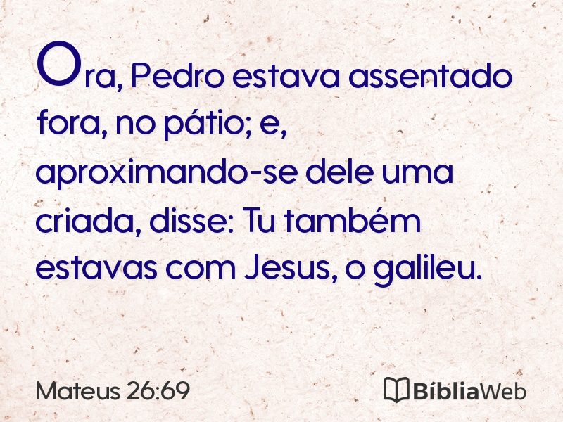 Mateus 26:69 em imagem para compartilhar