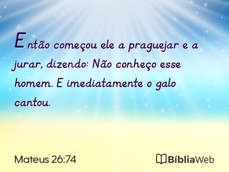 Mateus 26:74 em imagem para compartilhar