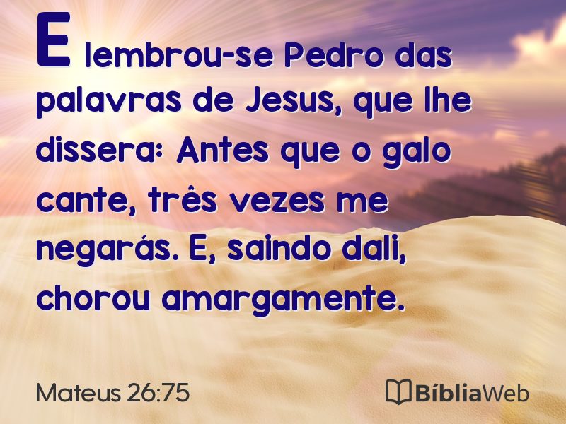 Mateus 26:75 em imagem para compartilhar
