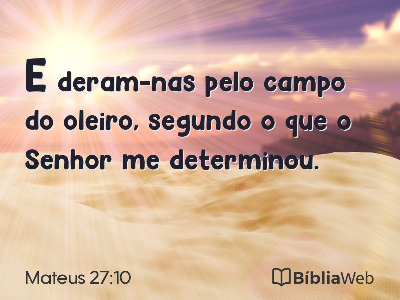 Mateus 27:10 em imagem para compartilhar
