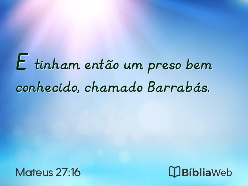Mateus 27:16 em imagem para compartilhar