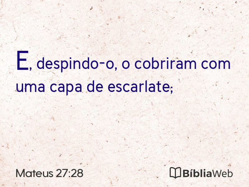 Mateus 27:28 em imagem para compartilhar