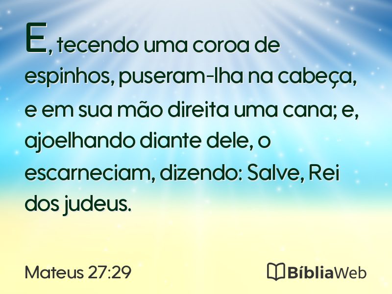 Mateus 27:29 em imagem para compartilhar