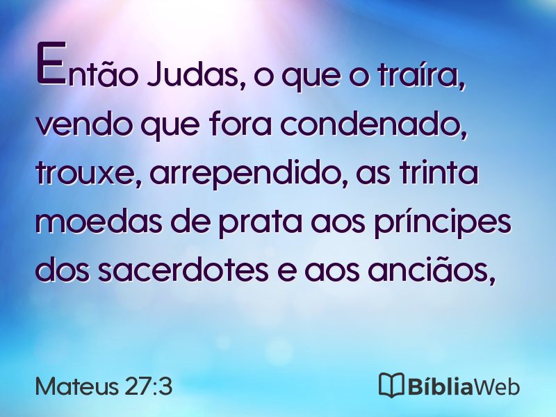 Mateus 27:3 em imagem para compartilhar