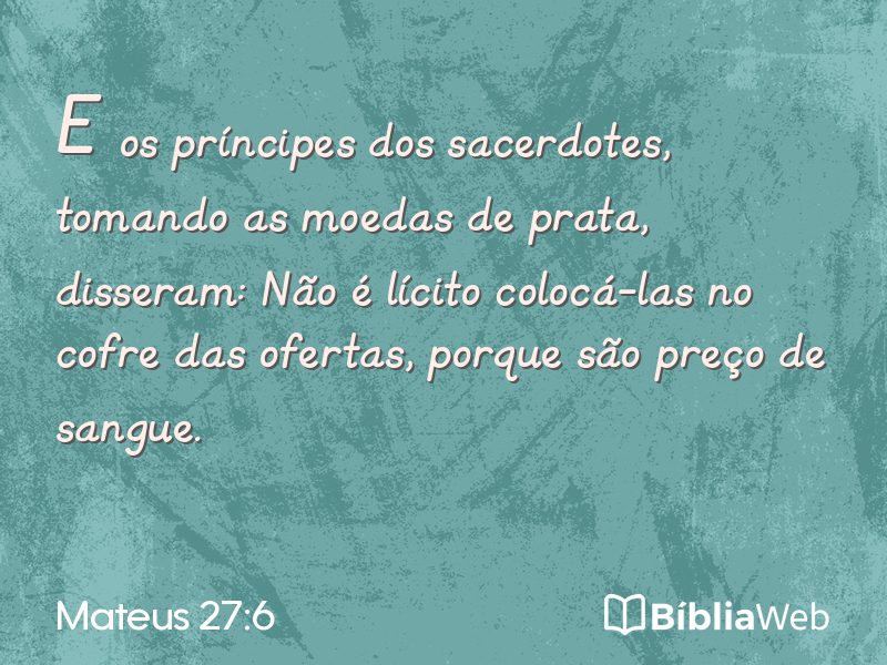 Mateus 27:6 em imagem para compartilhar