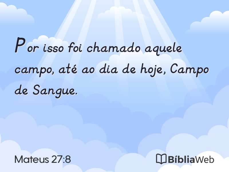 Mateus 27:8 em imagem para compartilhar