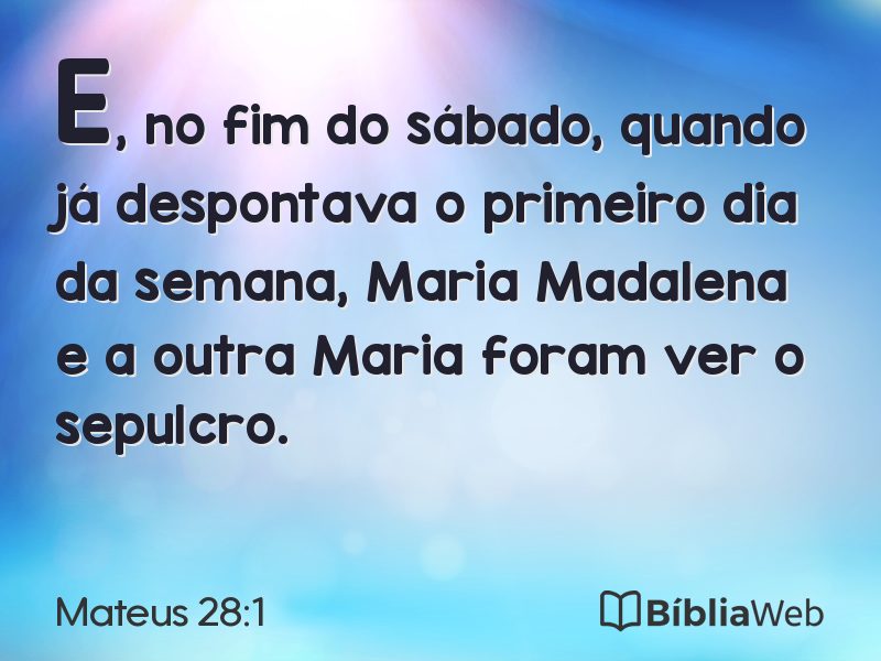 Mateus 28:1 em imagem para compartilhar