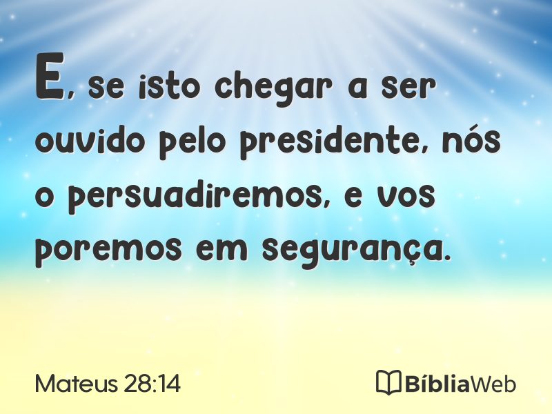 Mateus 28:14 em imagem para compartilhar