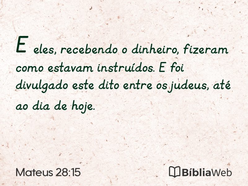 Mateus 28:15 em imagem para compartilhar