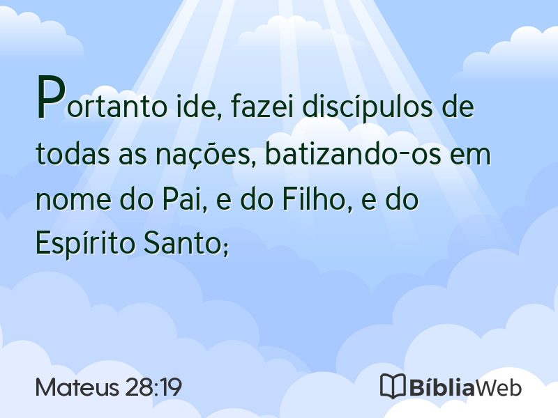 Mateus 28:19 em imagem para compartilhar