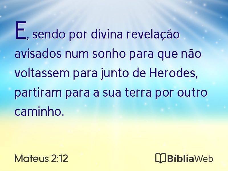 Mateus 2:12 em imagem para compartilhar
