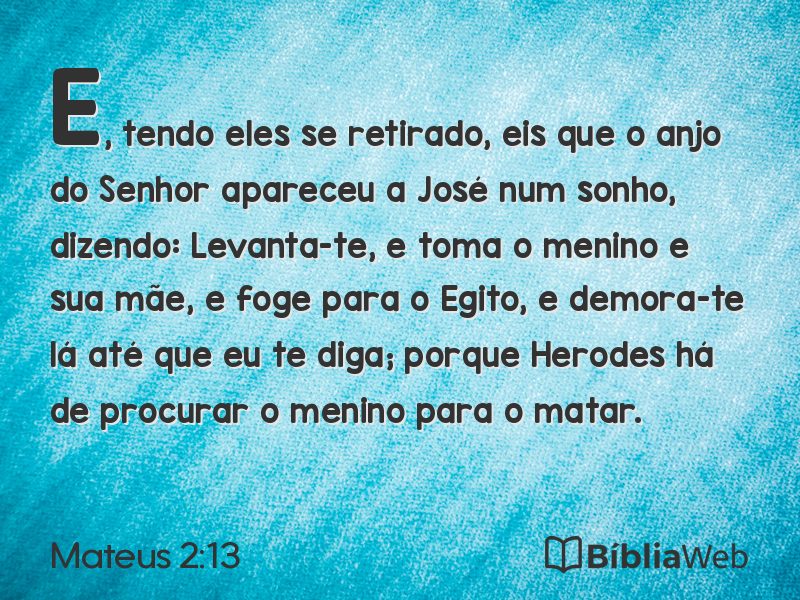 Mateus 2:13 em imagem para compartilhar