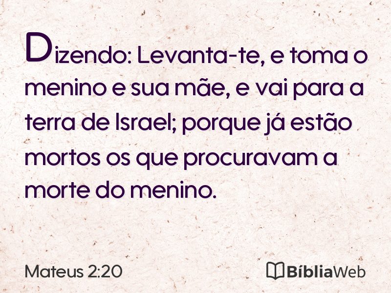 Mateus 2:20 em imagem para compartilhar