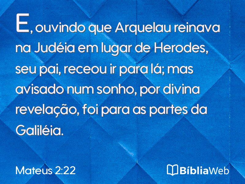 Mateus 2:22 em imagem para compartilhar