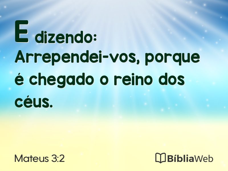 Mateus 3:2 em imagem para compartilhar