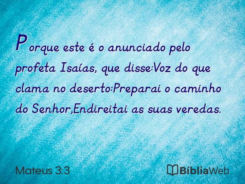 Mateus 3:3 em imagem para compartilhar