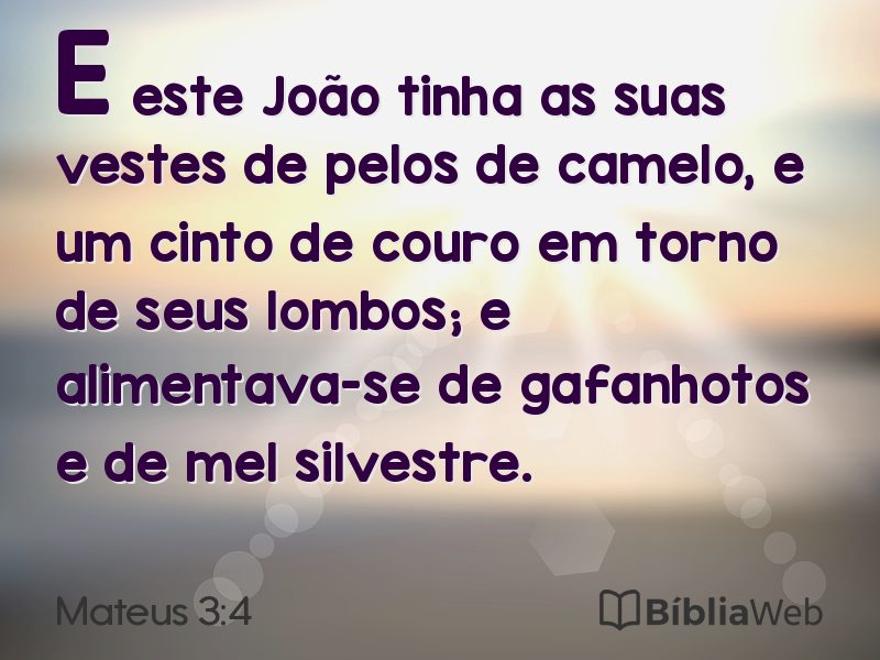 Mateus 3:4 em imagem para compartilhar