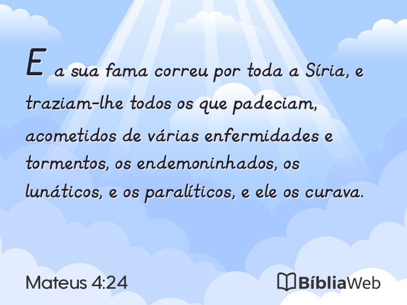 Mateus 4:24 em imagem para compartilhar