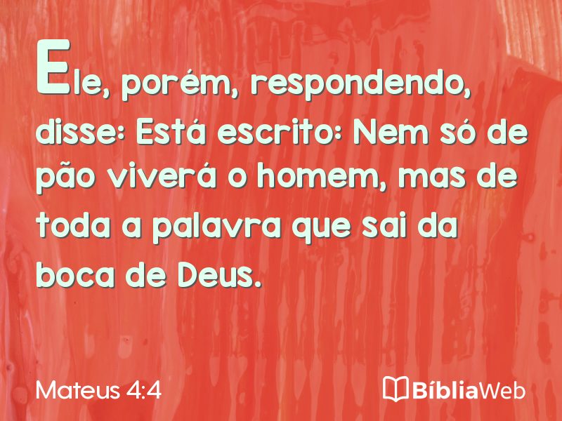 Mateus 4:4 em imagem para compartilhar
