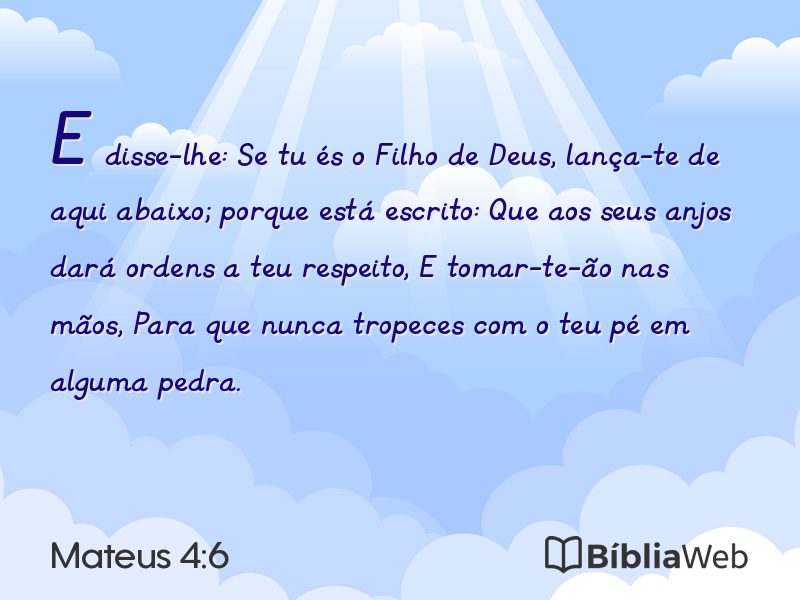 Mateus 4:6 em imagem para compartilhar