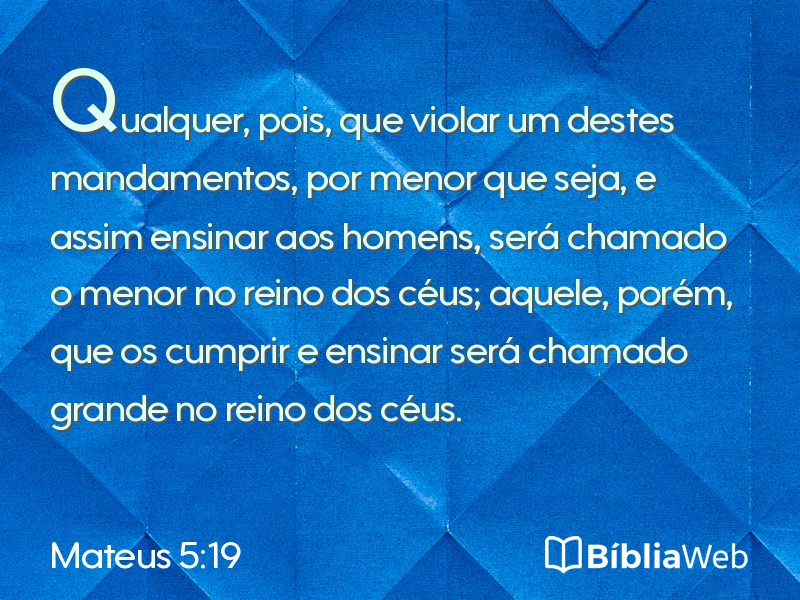 Mateus 5:19 em imagem para compartilhar