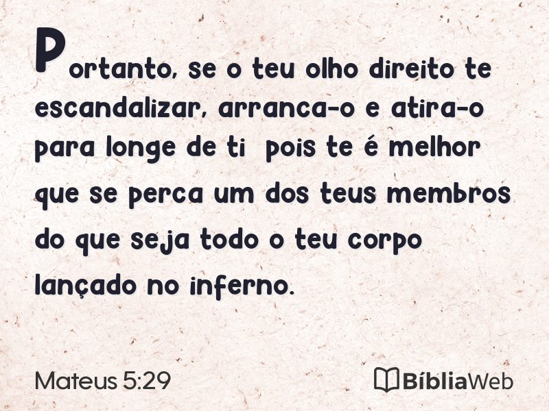 Mateus 5:29 em imagem para compartilhar