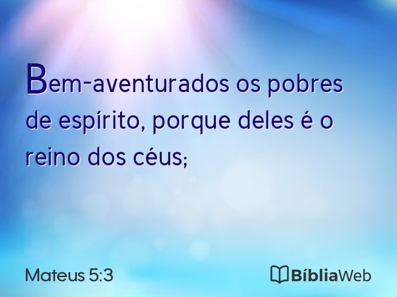Mateus 5:3 em imagem para compartilhar