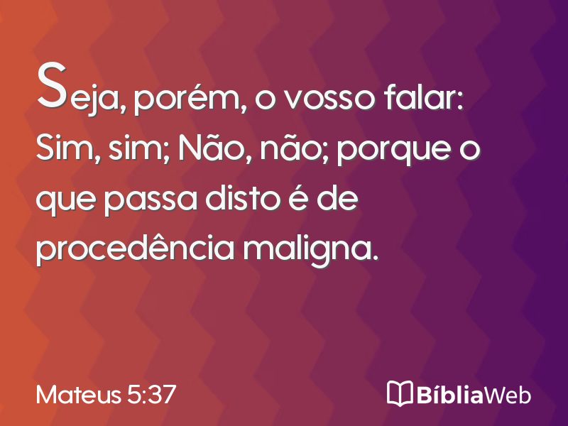 Mateus 5:37 em imagem para compartilhar