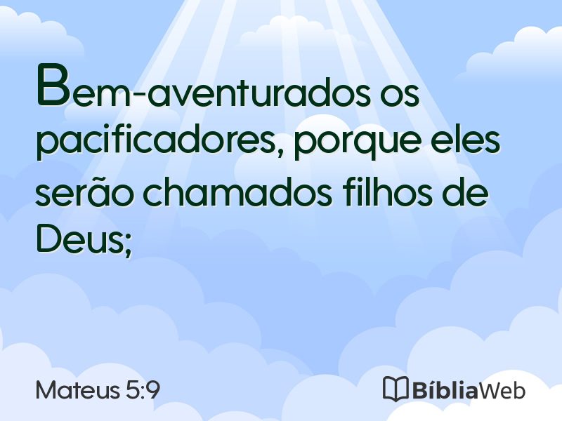 Mateus 5:9 em imagem para compartilhar