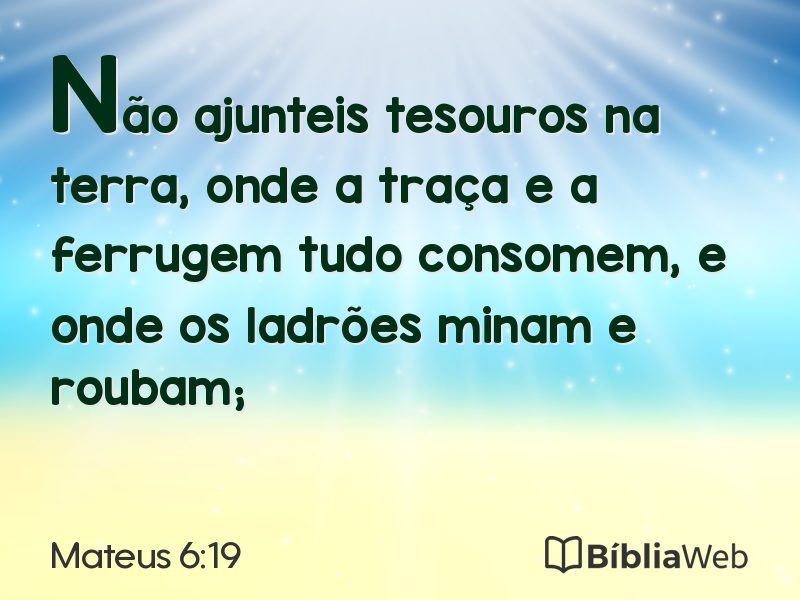 Mateus 6:19 em imagem para compartilhar