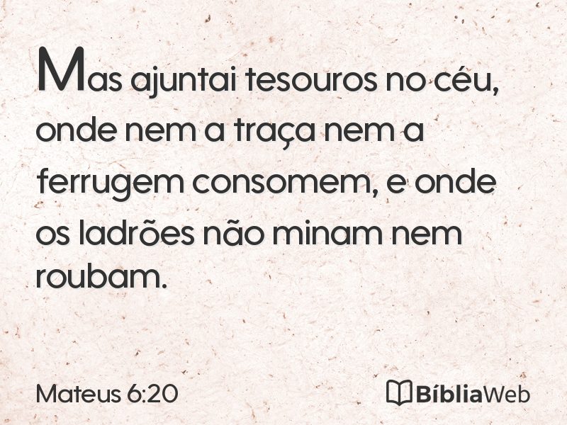 Mateus 6:20 em imagem para compartilhar