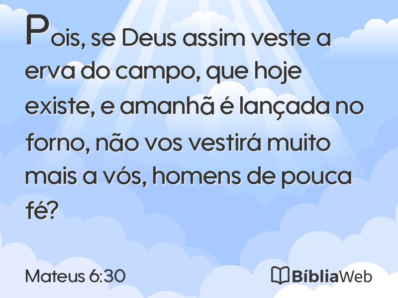 Mateus 6:30 em imagem para compartilhar