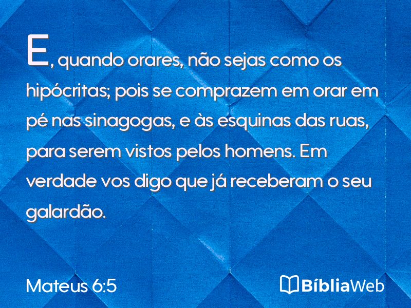 Mateus 6:5 em imagem para compartilhar