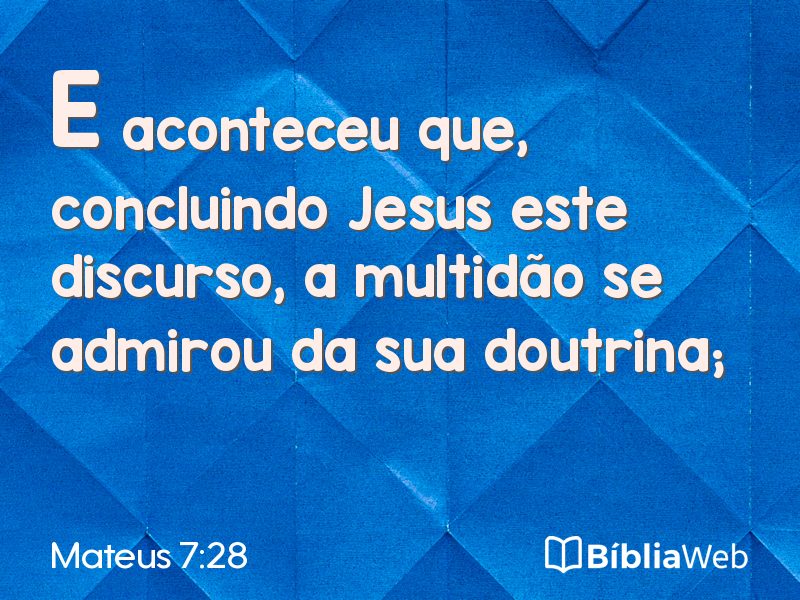 Mateus 7:28 em imagem para compartilhar