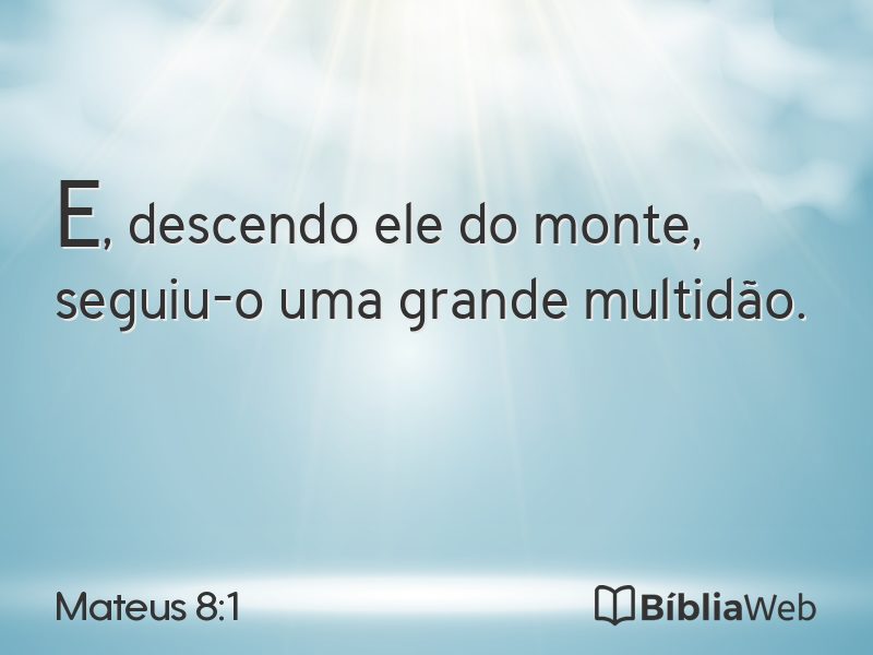 Mateus 8:1 em imagem para compartilhar