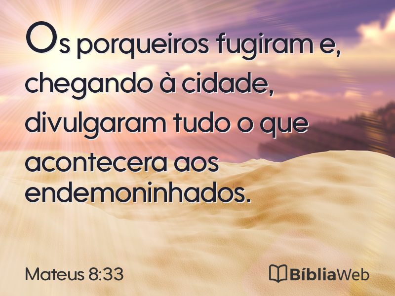 Mateus 8:33 em imagem para compartilhar