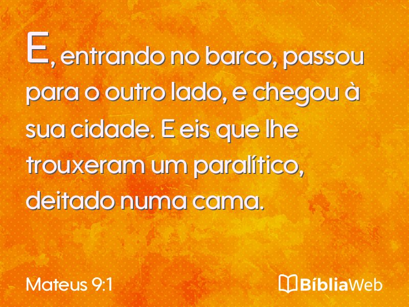 Mateus 9:1 em imagem para compartilhar
