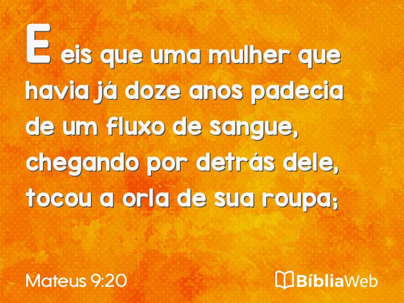 Mateus 9:20 em imagem para compartilhar