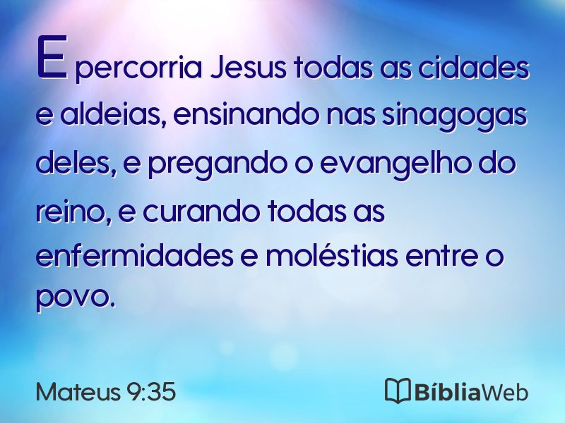 Mateus 9:35 em imagem para compartilhar